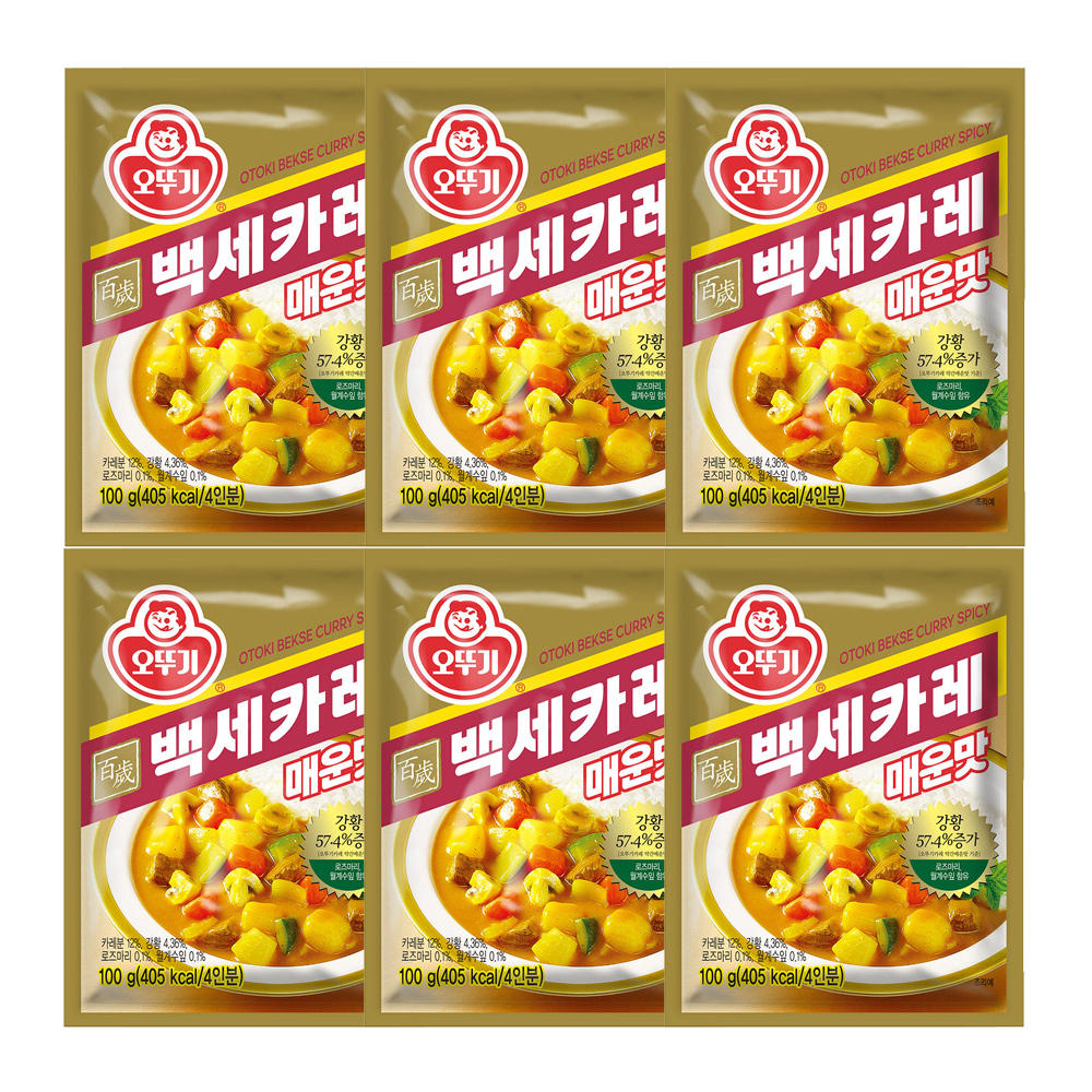 오뚜기 백세카레 매운맛, 100g, 6개 - 상품 이미지