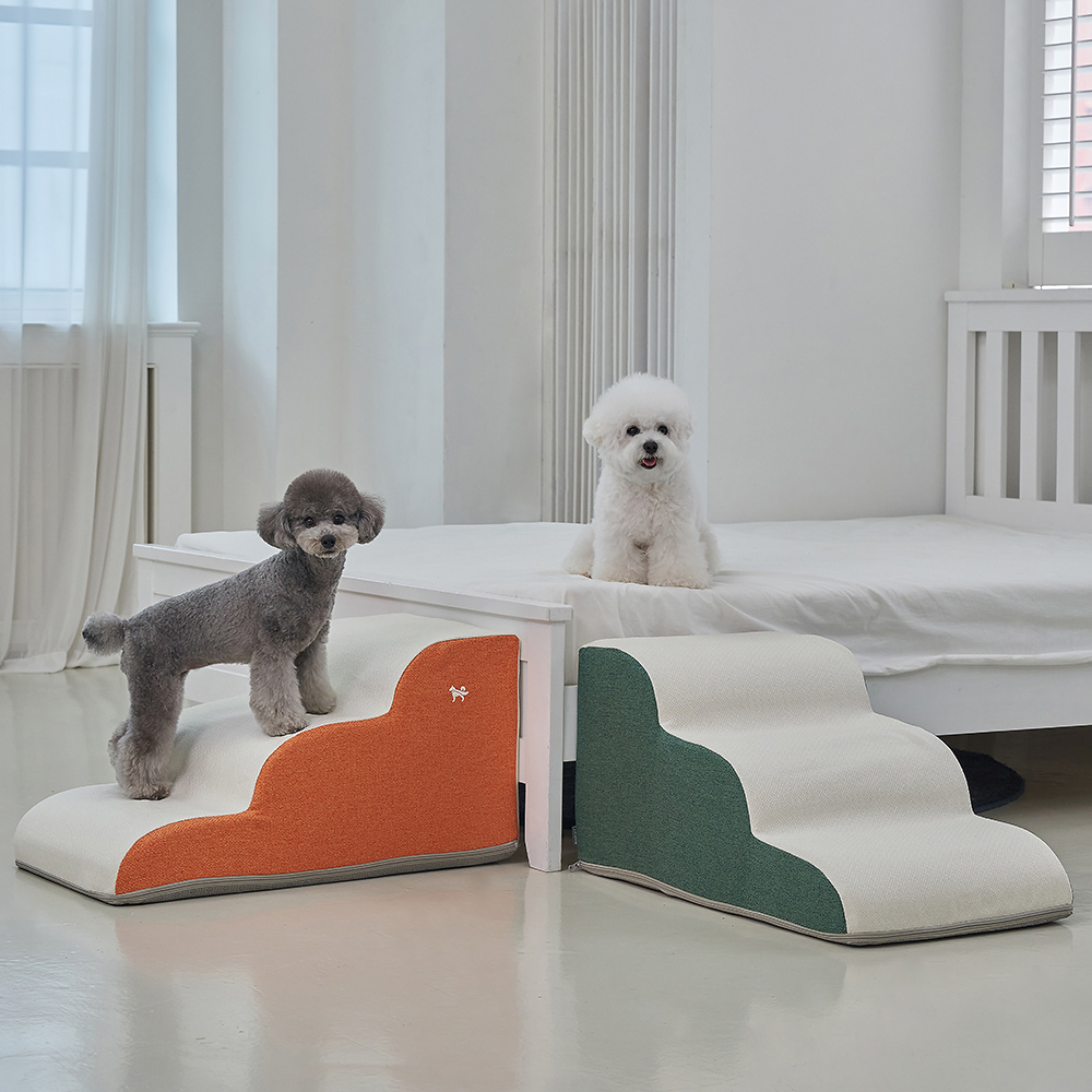 강아지계단 논슬립 애견스텝 미끄럼방지 3단 커브 펫스텝