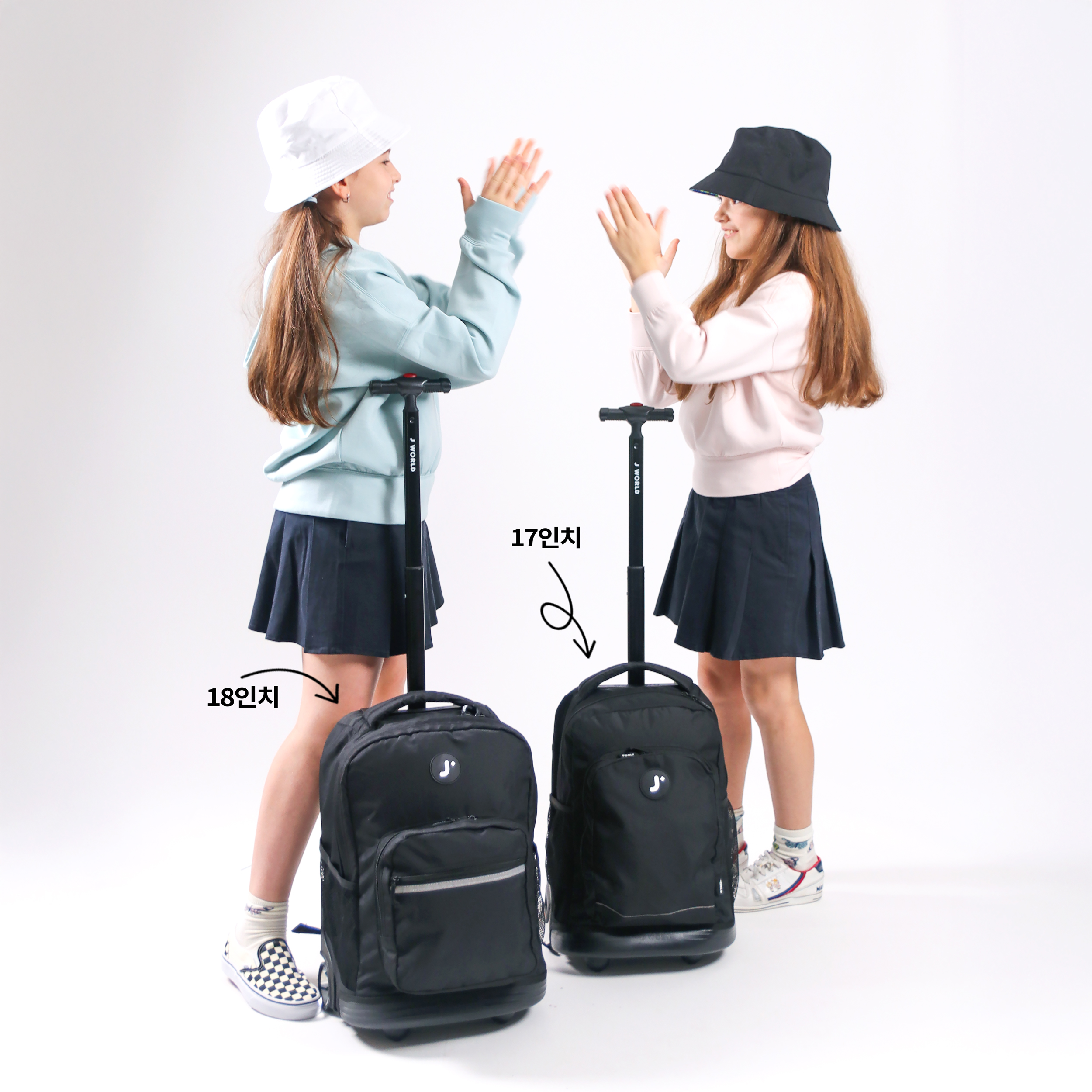 제이월드 43cm 롤링백팩 기내용캐리어 여행가방 학원가방(17인치)