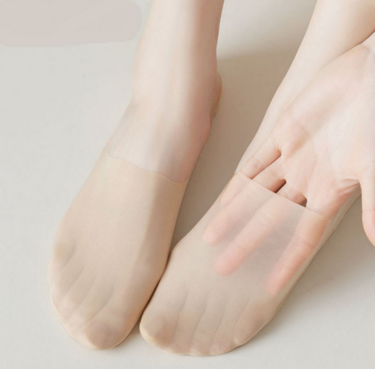 쿨 아이스 실크 여성 덧신 블랙 화이트 스킨 3컬러