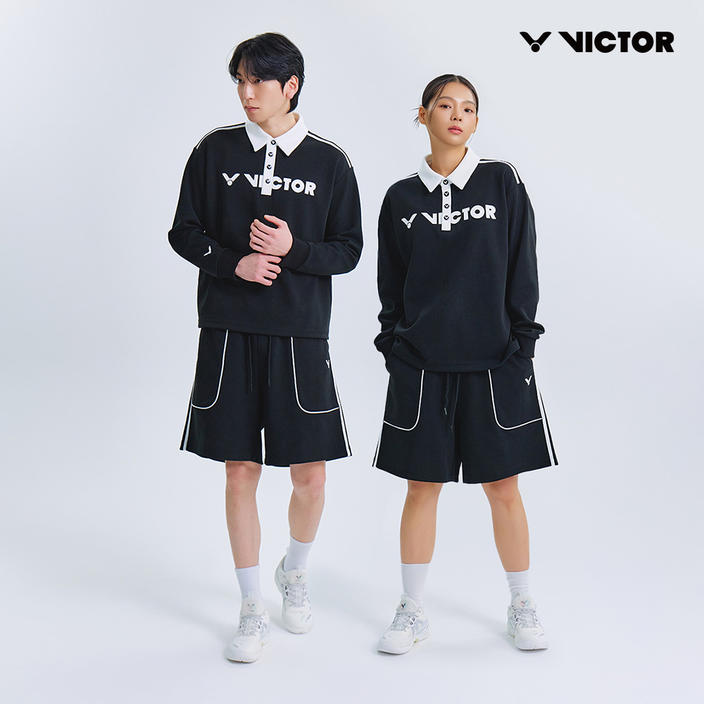 빅터 VICTOR 아울렛 V-Black Statement 맨투맨 카라 티셔츠 남녀공용 25ATL016U 배드민턴 탁구 스쿼시 스포츠웨어 - 상세 이미지 4
