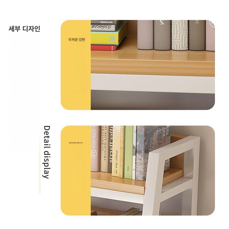책상위 책장 책상정리 책꽂이 테이블 사무용 인테리어 선반 수납 정리선반 이층 55x32cm 원목오크 - 상세 이미지 4