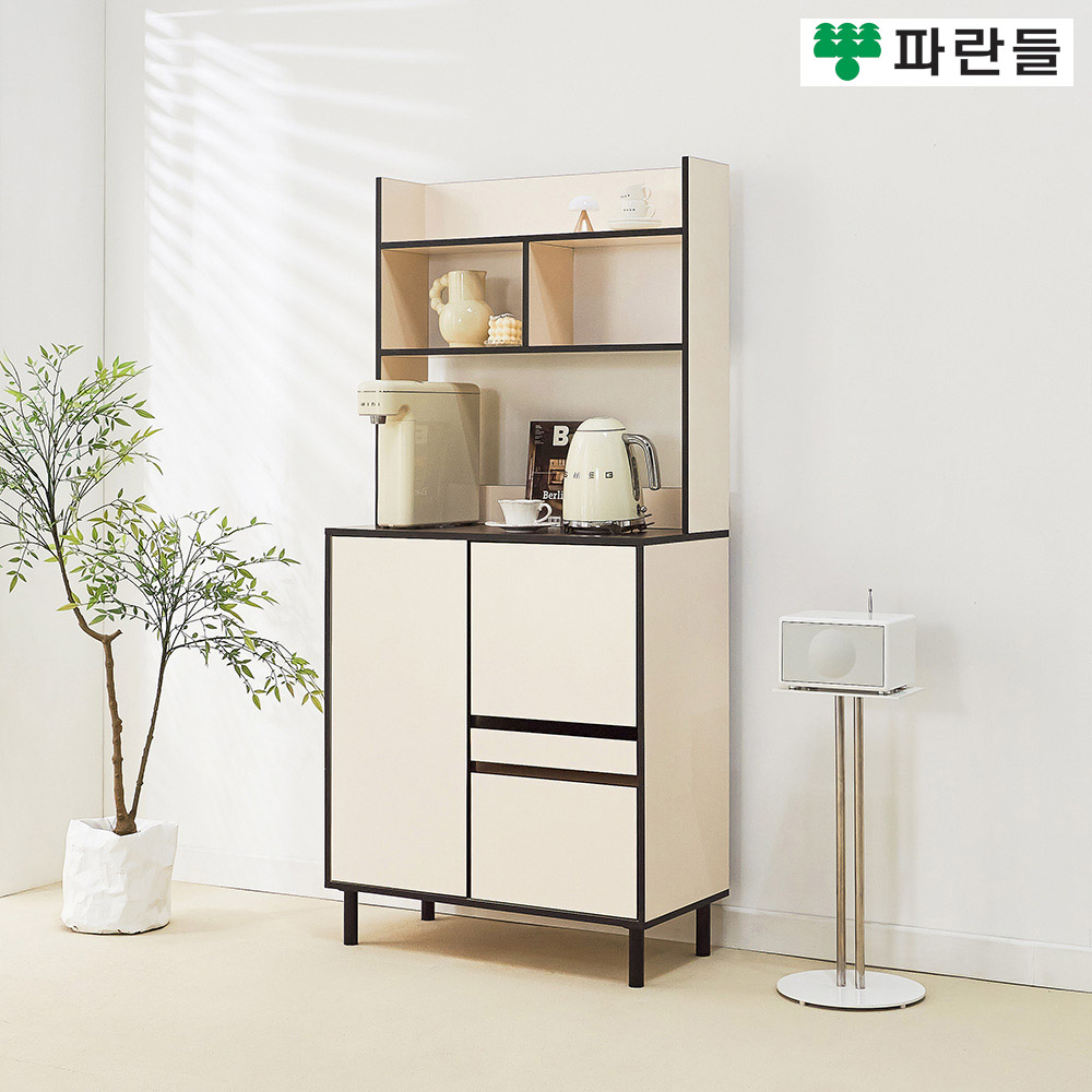 파란들가구 LPM 800 와이드 전자렌지대 상부장세트 주방수납장 - 메인 이미지