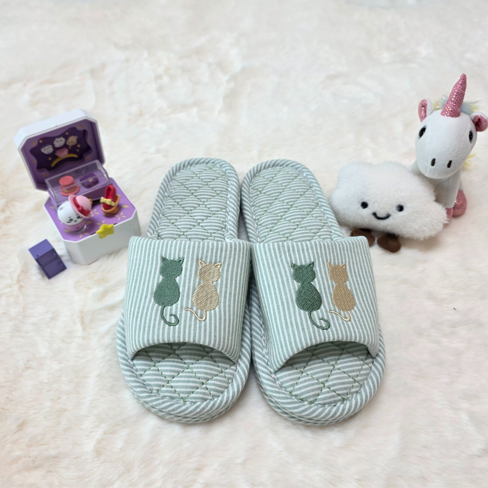 홈집합 3중쿠션 실내화 고양이 커플슬리퍼 사계절거실화 층간소음방지 - 상세 이미지 2