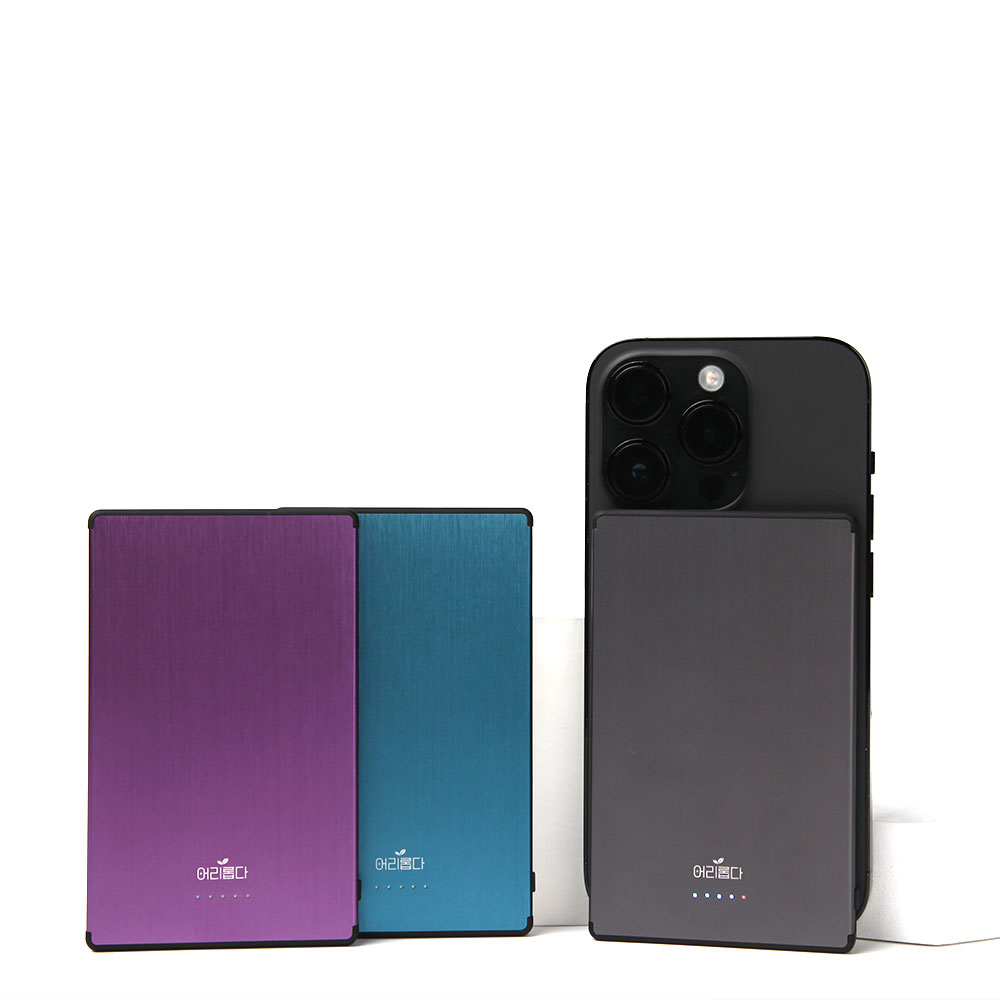 어리롭다 슬림착 보조배터리 5000mAh 맥세이프 고속충전 아이폰 갤럭시 에어팟 휴대용 이미지 6