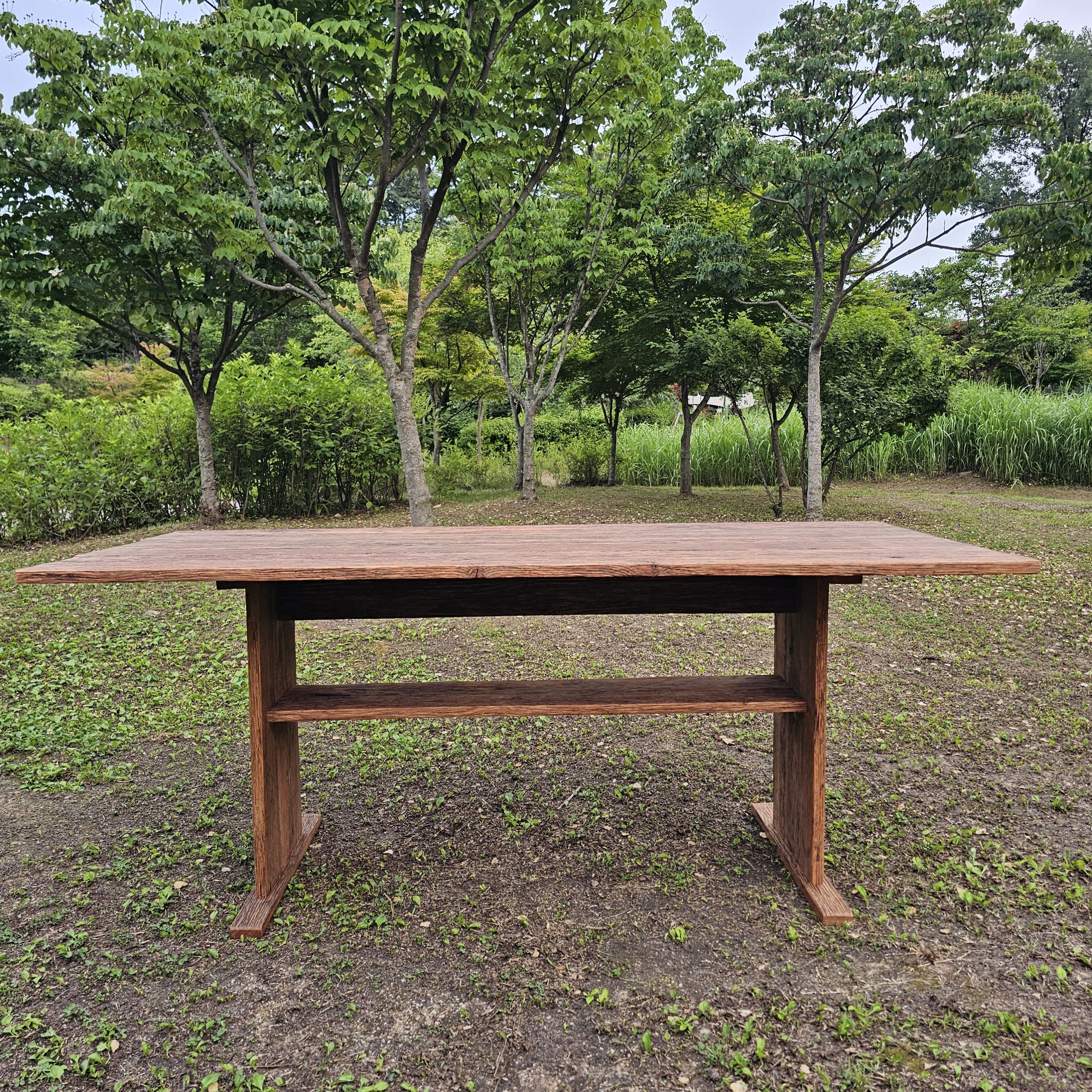 100년 이상 된  올드오크 빈티지 러스틱 엔틱 고재 테이블 식탁 주문제작