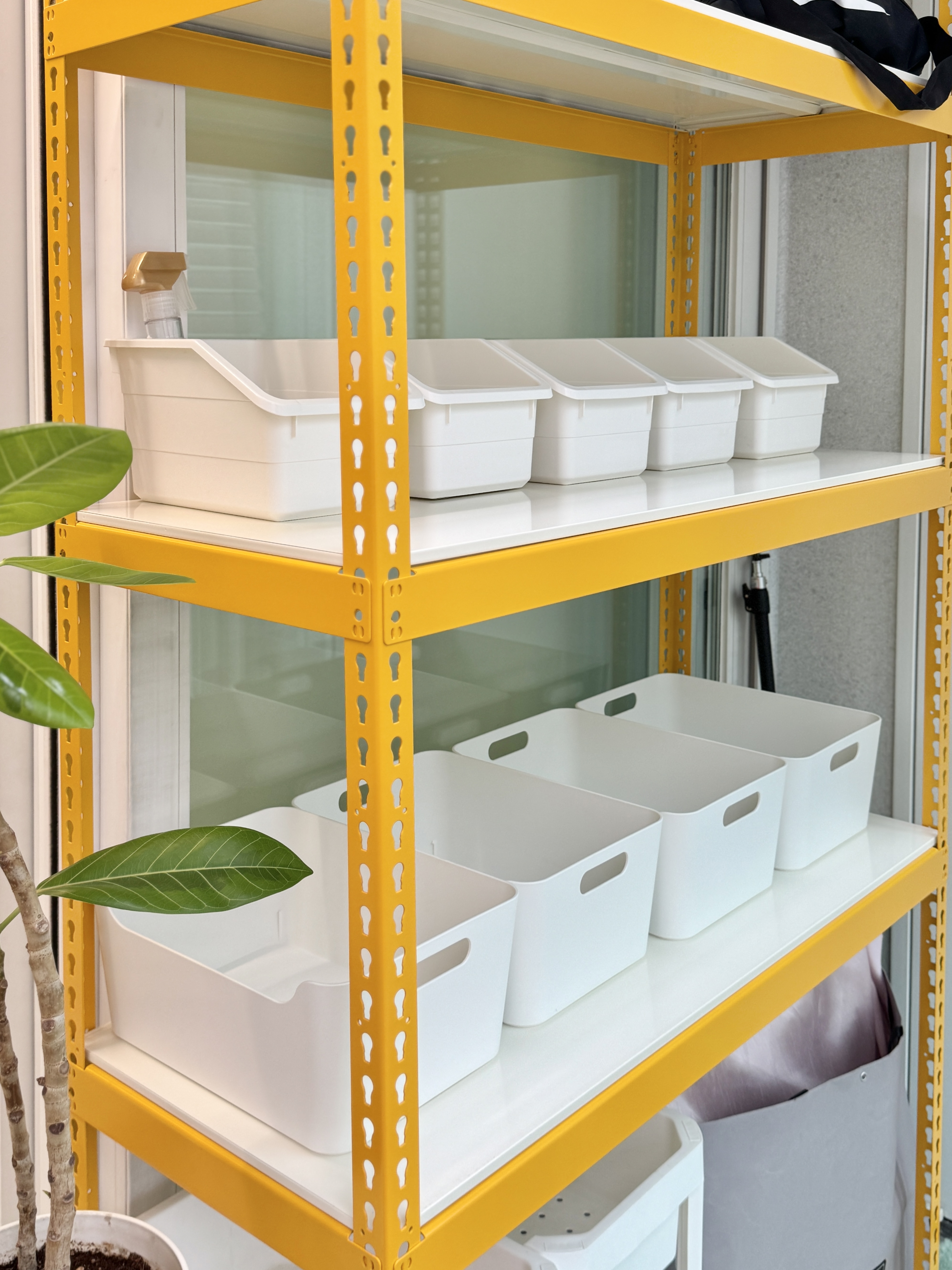 폴던스랙 올스틸 홈 카페 거실 수납 선반 인테리어 선반장 1000x400x1500mm, 4단, 아이보리 - 상세 이미지 3