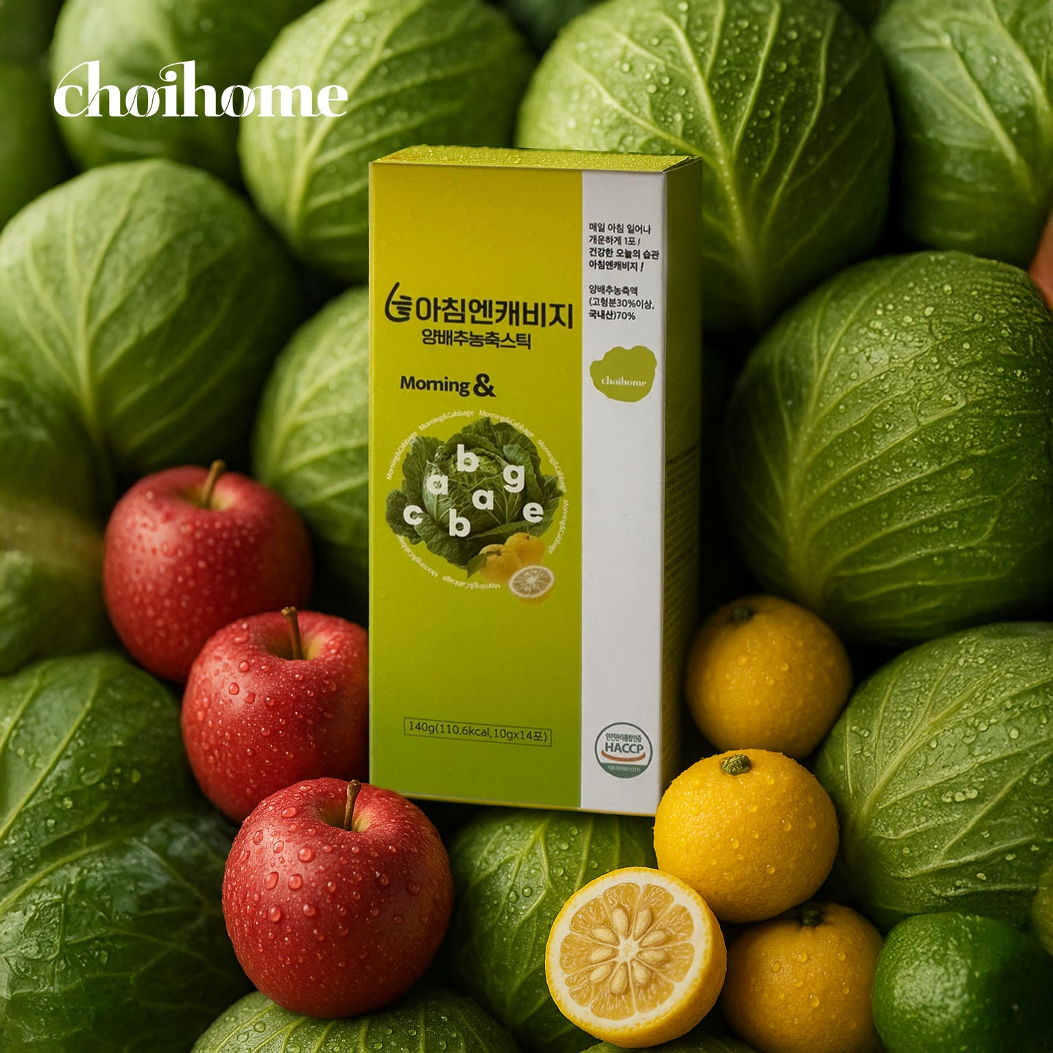 양배추즙 맛있는 사과 양배추 스틱 액기스 국산100% 아침엔캐비지 초이홈 14포, 1개