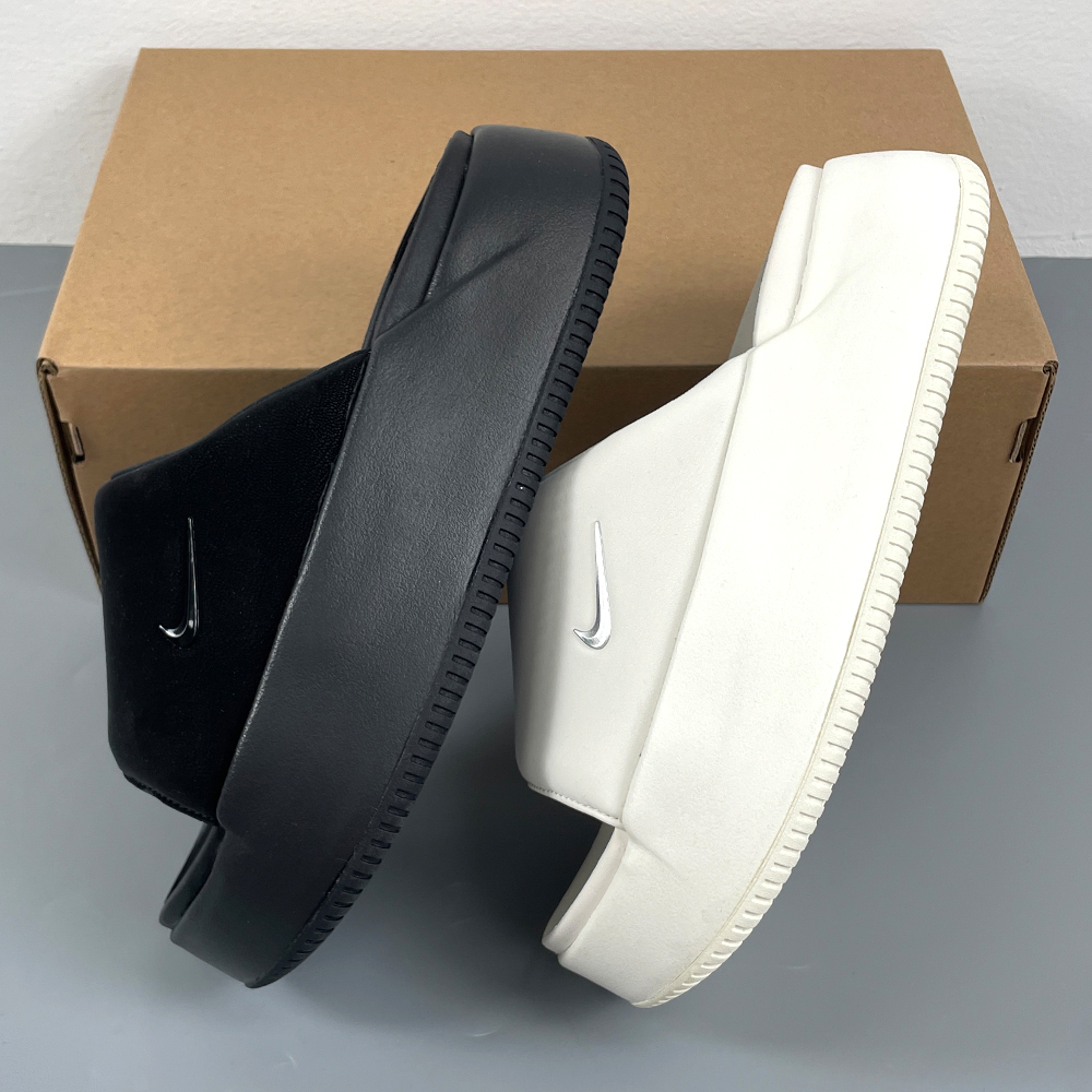 나이키 캄 엘리베이션 퍼 슬라이드 키높이 통굽 털 슬리퍼