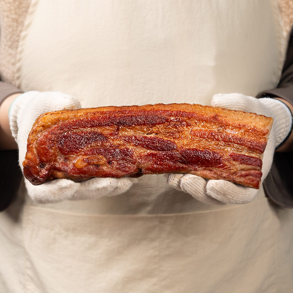 참나무 훈제 삼겹살 돼지고기 캠핑음식