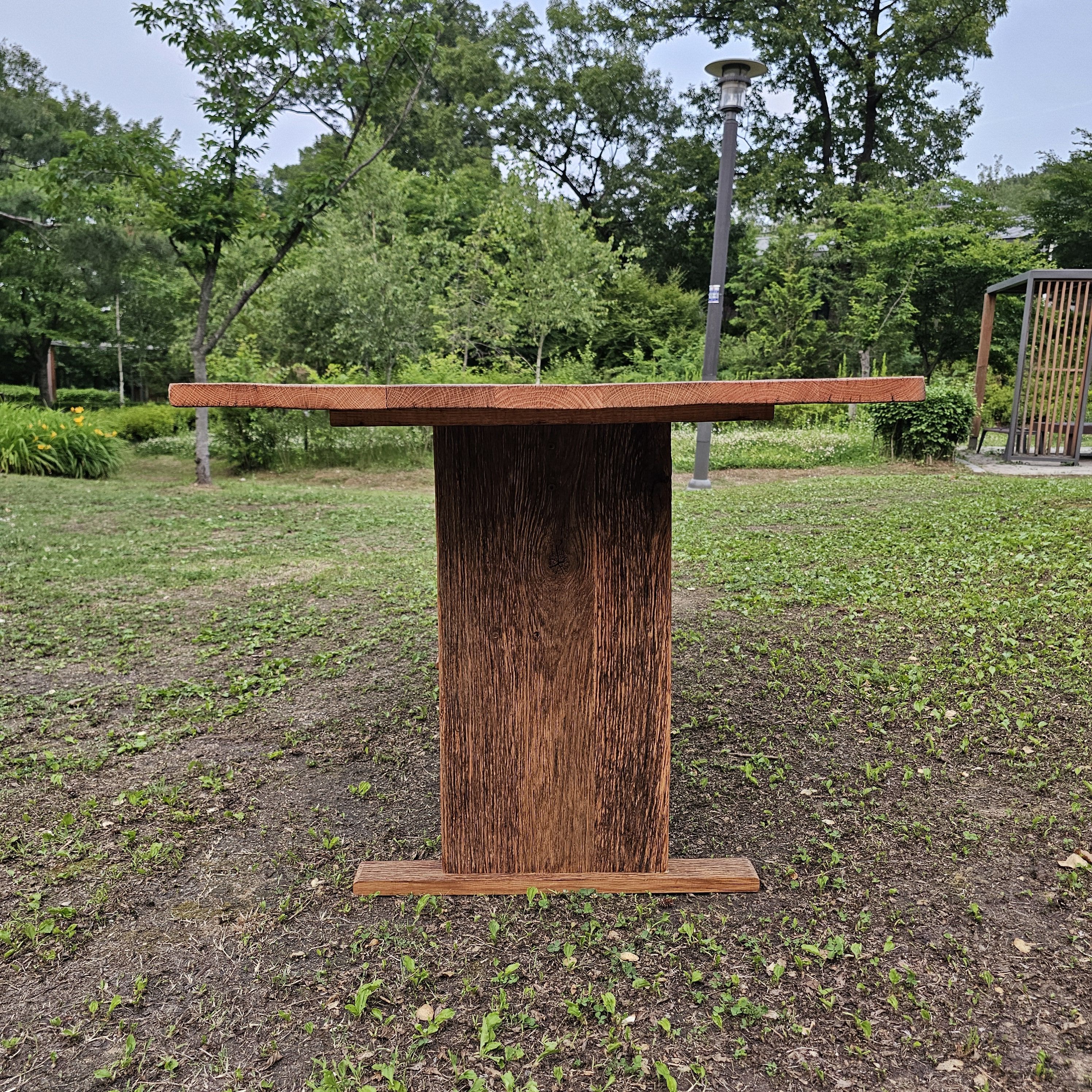 100년 이상 된  올드오크 빈티지 러스틱 엔틱 고재 테이블 식탁 주문제작