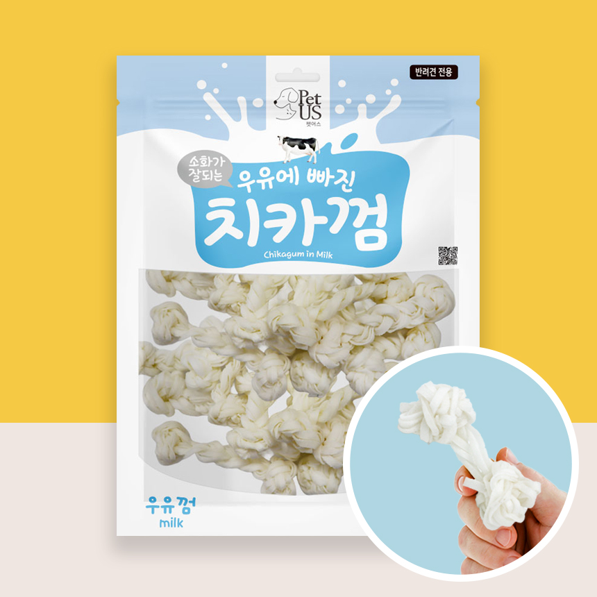 펫어스 치카 강아지양치껌 강아지스틱 오래먹는간식 실타래우유껌, S(소형), 25개