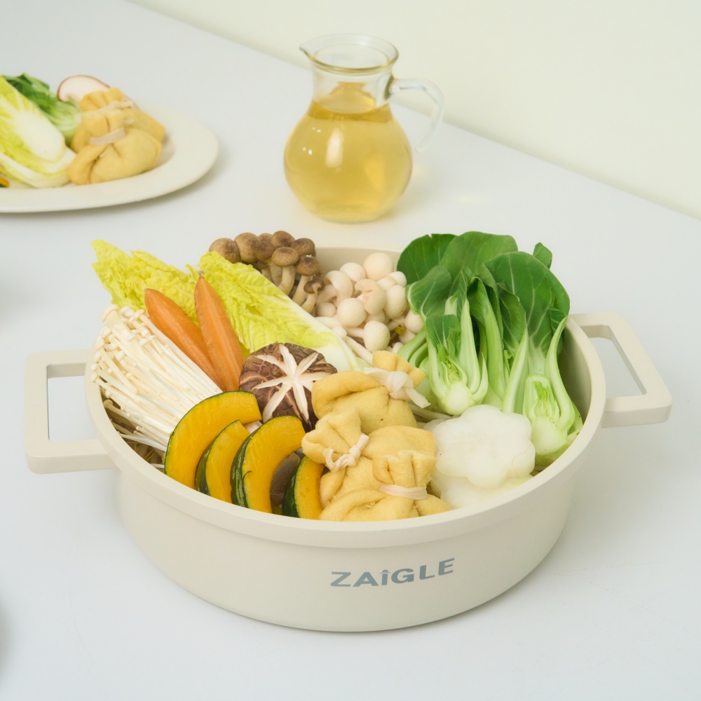 자이글 블룸 인덕션겸용 국산 전골냄비 20cm, 아이보리