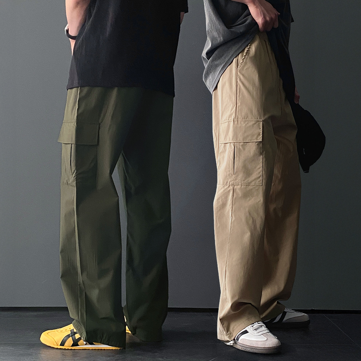 1+1 남자카고바지 건빵바지 남자와이드팬츠 - 상품 이미지