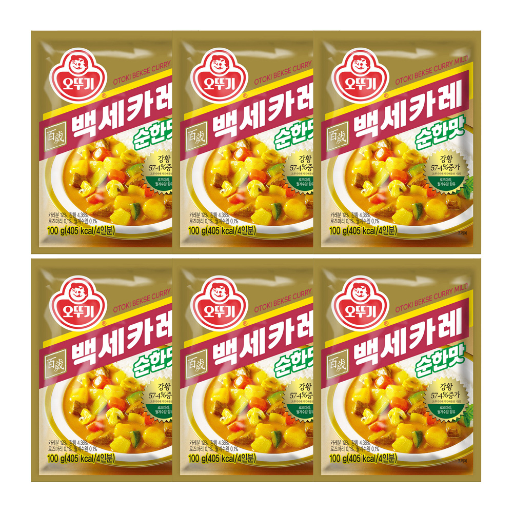 오뚜기 백세카레 순한맛, 100g, 6개 - 상품 이미지