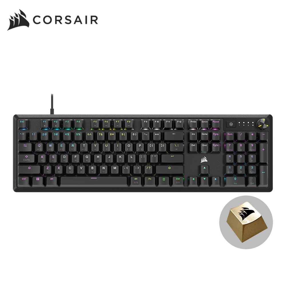 커세어 K70 RGB CORE BLACK 게이밍 기계식 키보드 골드키캡 에디션 - 메인 이미지