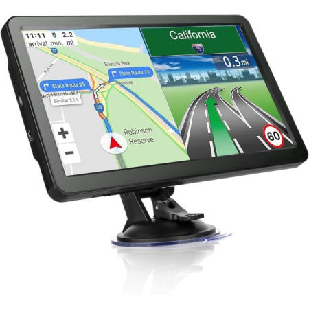 [해외]자동차 트럭 내비게이터용 GPS 내비게이션 - 시스템 9인치 터치스크린, 2025 미국/CA/MX 오프라인 지도 평생 무료 업데이트, 음성 안내, 과속 방지 카메라 경고,