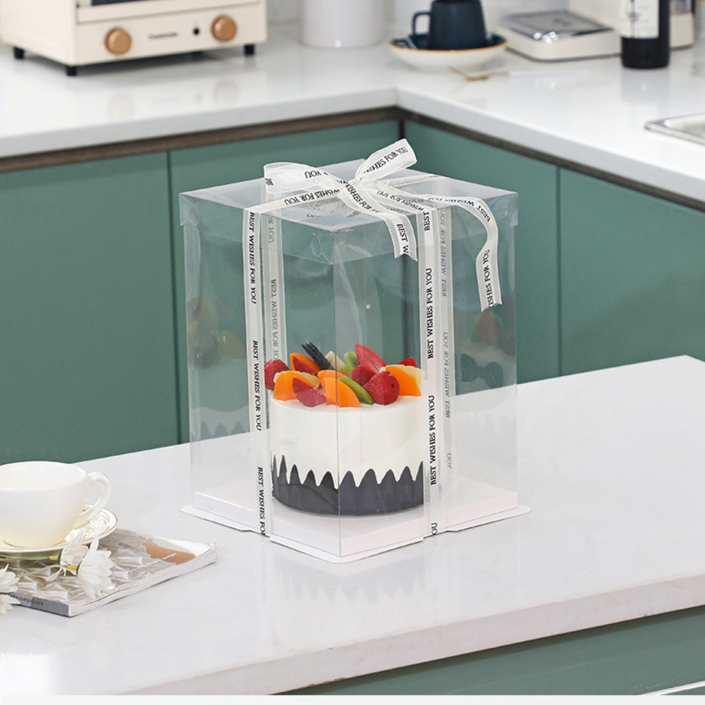 투명케이크상자 쿠키박스 디저트과일포장 1호 미니 1단 (17x17x12.5) 이미지 3