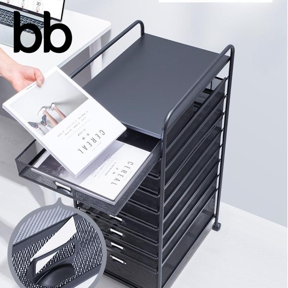 a3보관함 A3 A4 서류함 이동식 지류 정리함 파일 시험지 종이보관함 5단 블랙 - 상세 이미지 5