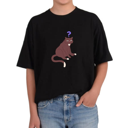 반팔 라운드티 고양이 야옹이 물음표 놀람 잉 이게뭐야 다양한 색상 사이즈