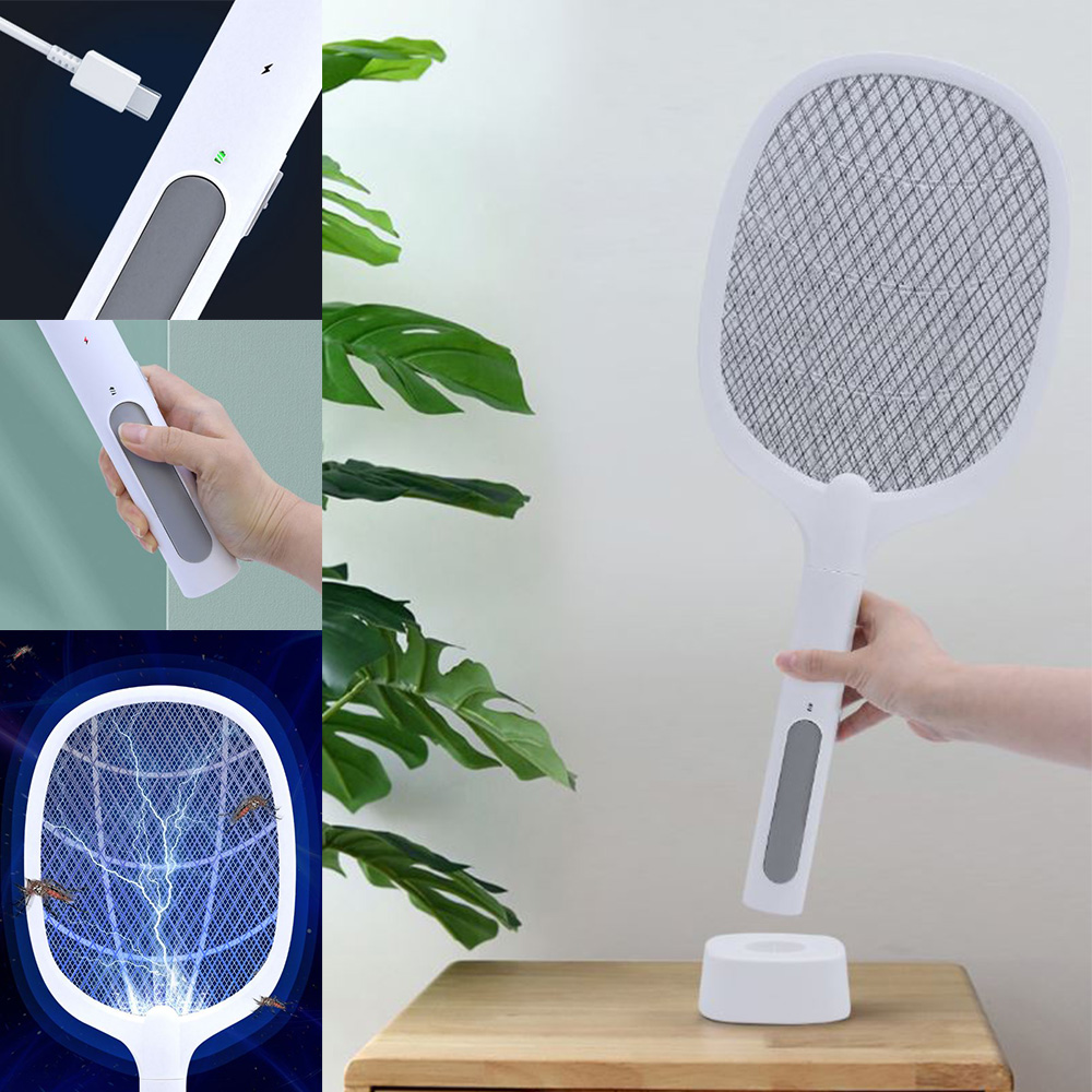 충전식 전기 모기채 led 스탠드 거치식 전자 파리채
