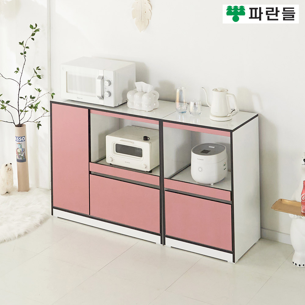 파란들가구 LPM 1400x825 오픈 전자렌지대세트 주방수납장