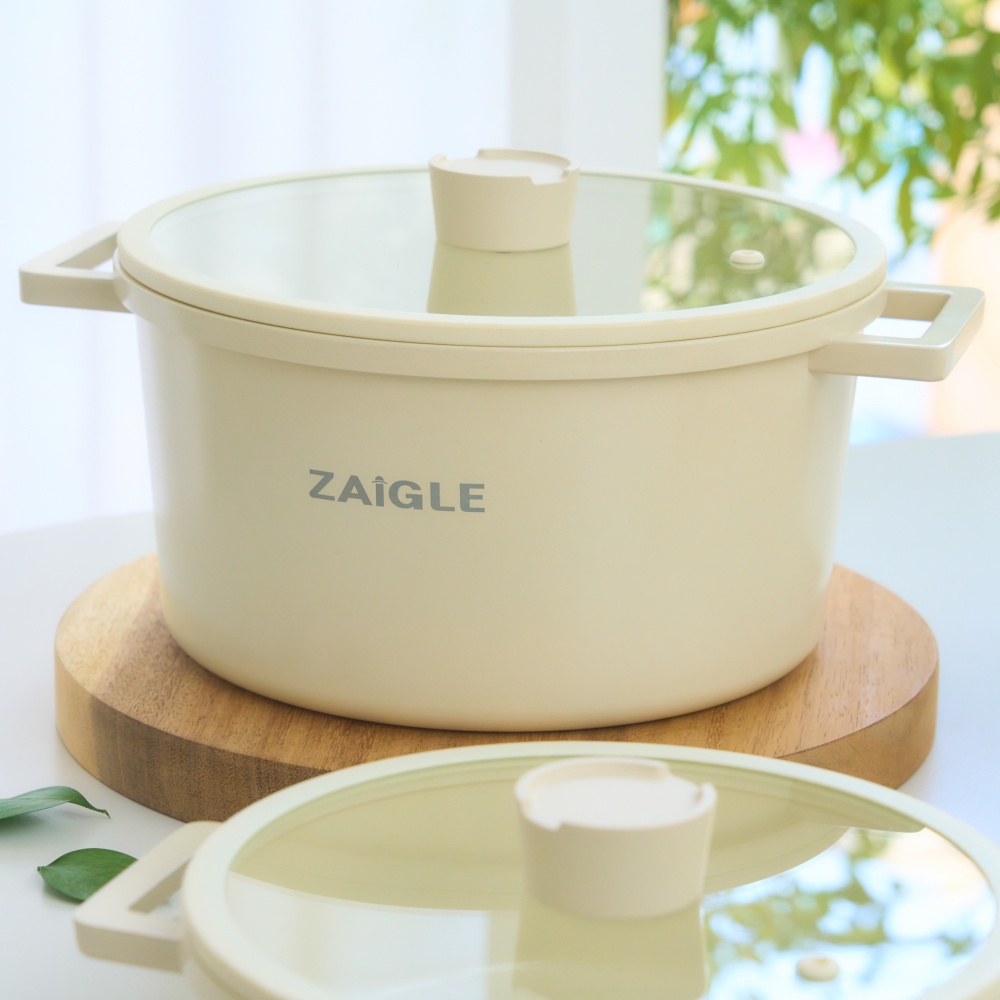 자이글 블룸 인덕션겸용 국산 양수냄비 24cm, 아이보리