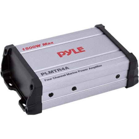 Pyle [해외]Pyle 1500W 4채널 해상 증폭기 수신기 - 방수 및 내후성 등급 오디오 서브우퍼 유선 RCA/AUX/MP3 입력이 있는 보트 오프로드 차량용 과부하 보호 PLMTR4