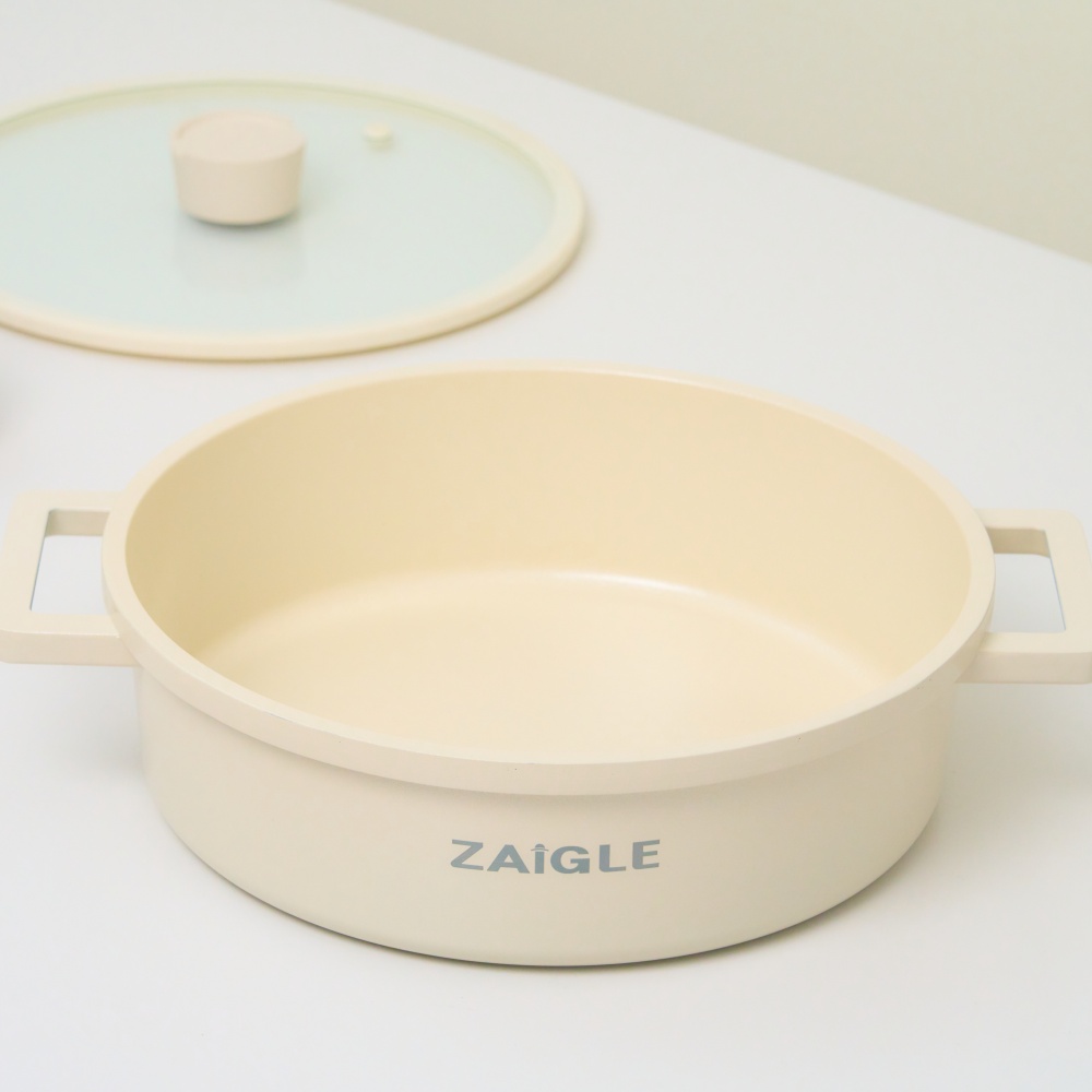 자이글 블룸 인덕션겸용 국산 전골냄비 20cm, 아이보리 - 상세 이미지 5