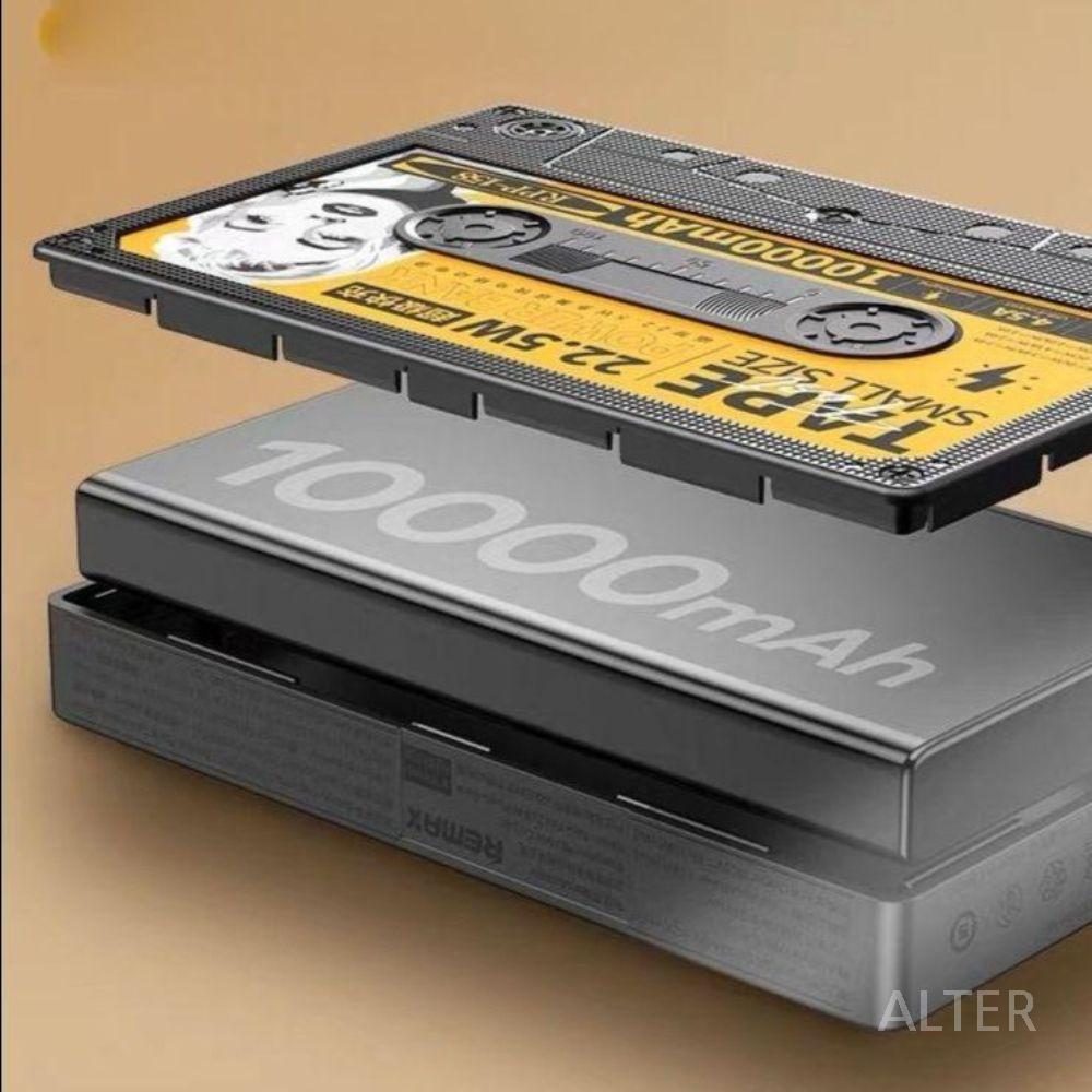 레트로 카세트 테이프 파워뱅크 보조배터리 고속 블랙 27W 고속충전 10000mAh - 상세 이미지 3