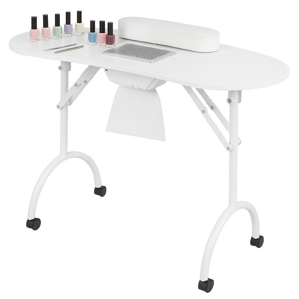 네일아트테이블 접이식 흡진기 네일시술대 테이블 화이트 90x30x69cm
