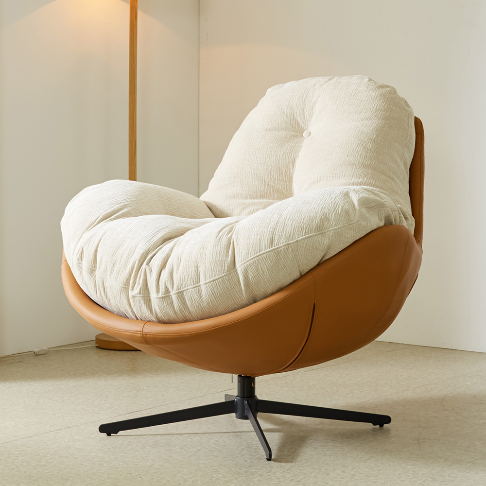 스코나 버나드 릴렉스 회전 체어 패브릭 1인 소파 리클라이너 안락의자