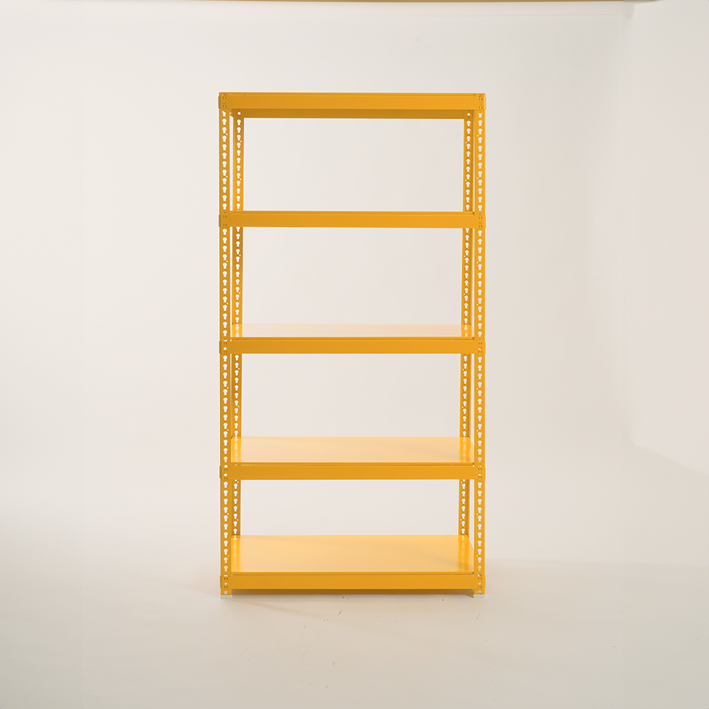 폴던스랙 올스틸 홈 카페 거실 수납 선반 인테리어 선반장 1000x300x1800mm, 5단, 옐로우 - 상품 이미지