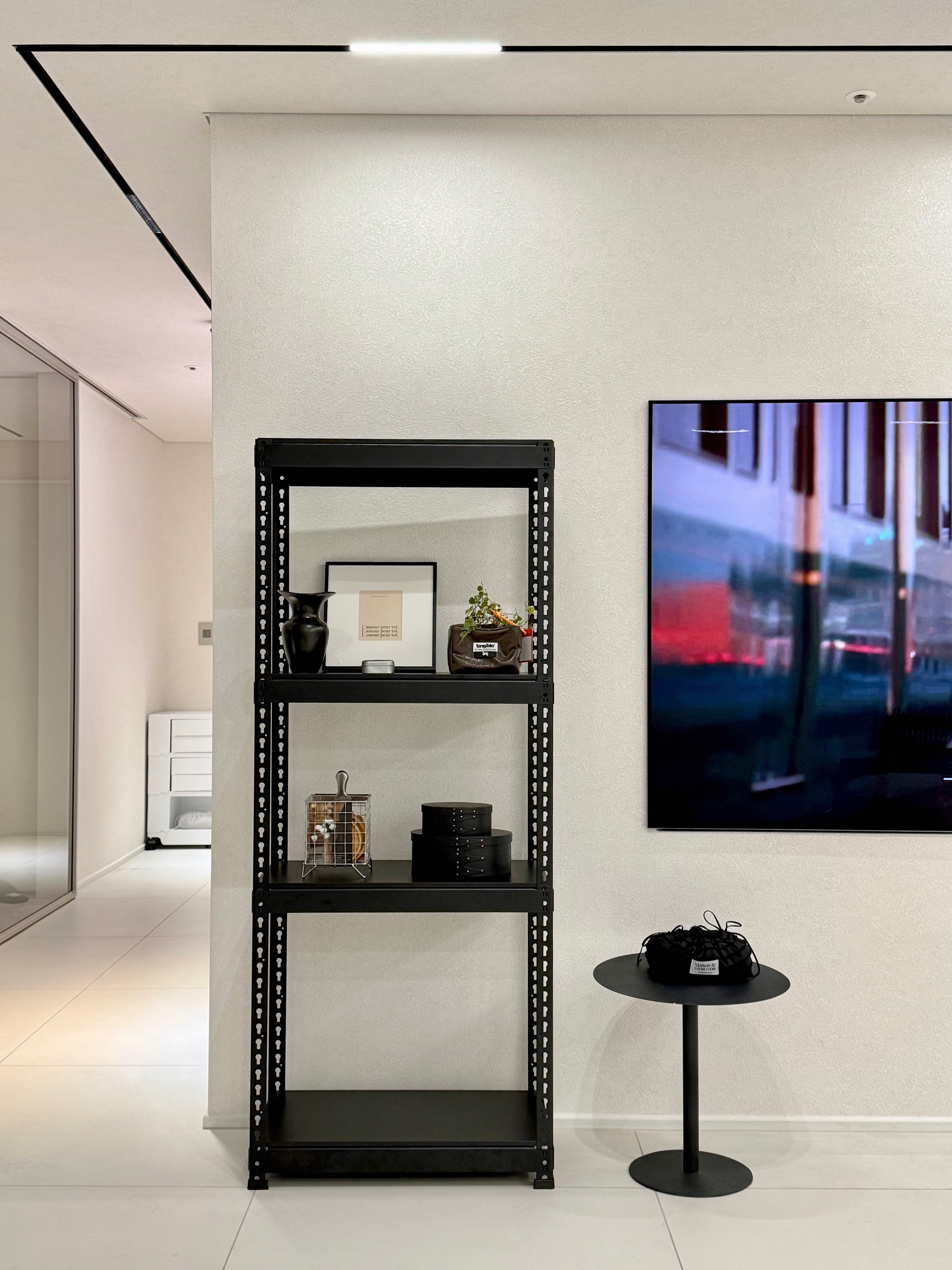 폴던스랙 올스틸 홈 카페 거실 수납 선반 인테리어 선반장 800x400x1500mm, 4단, 아이보리 - 상세 이미지 5