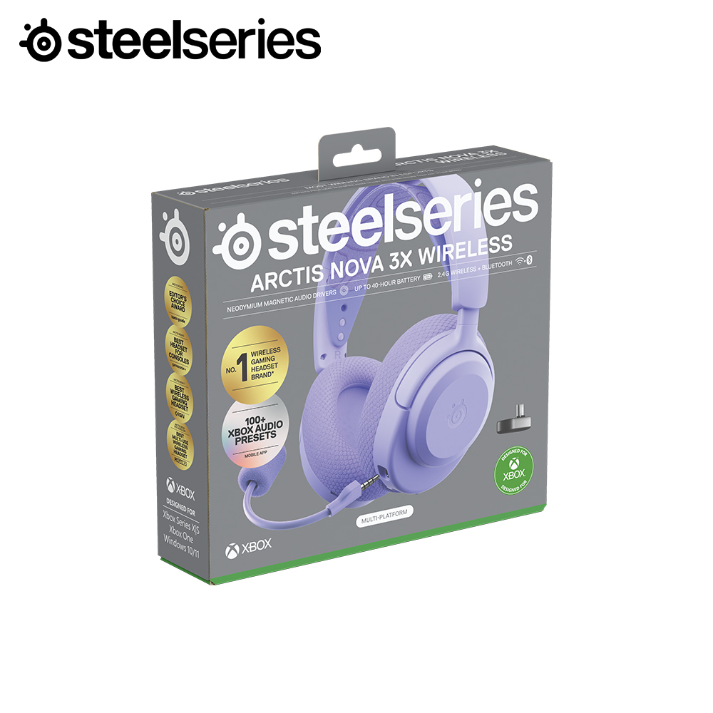 스틸시리즈 Arctis Nova 3XW 아크티스 노바 엑박 무선 헤드셋 라벤더 이미지 6