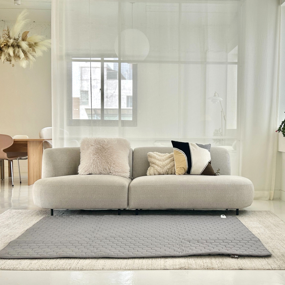 몽비오스 카본 탄소매트 전기매트 전자파없는 그래핀 온열매트 침대 전기장판 싱글, 100x200cm, 연그레이