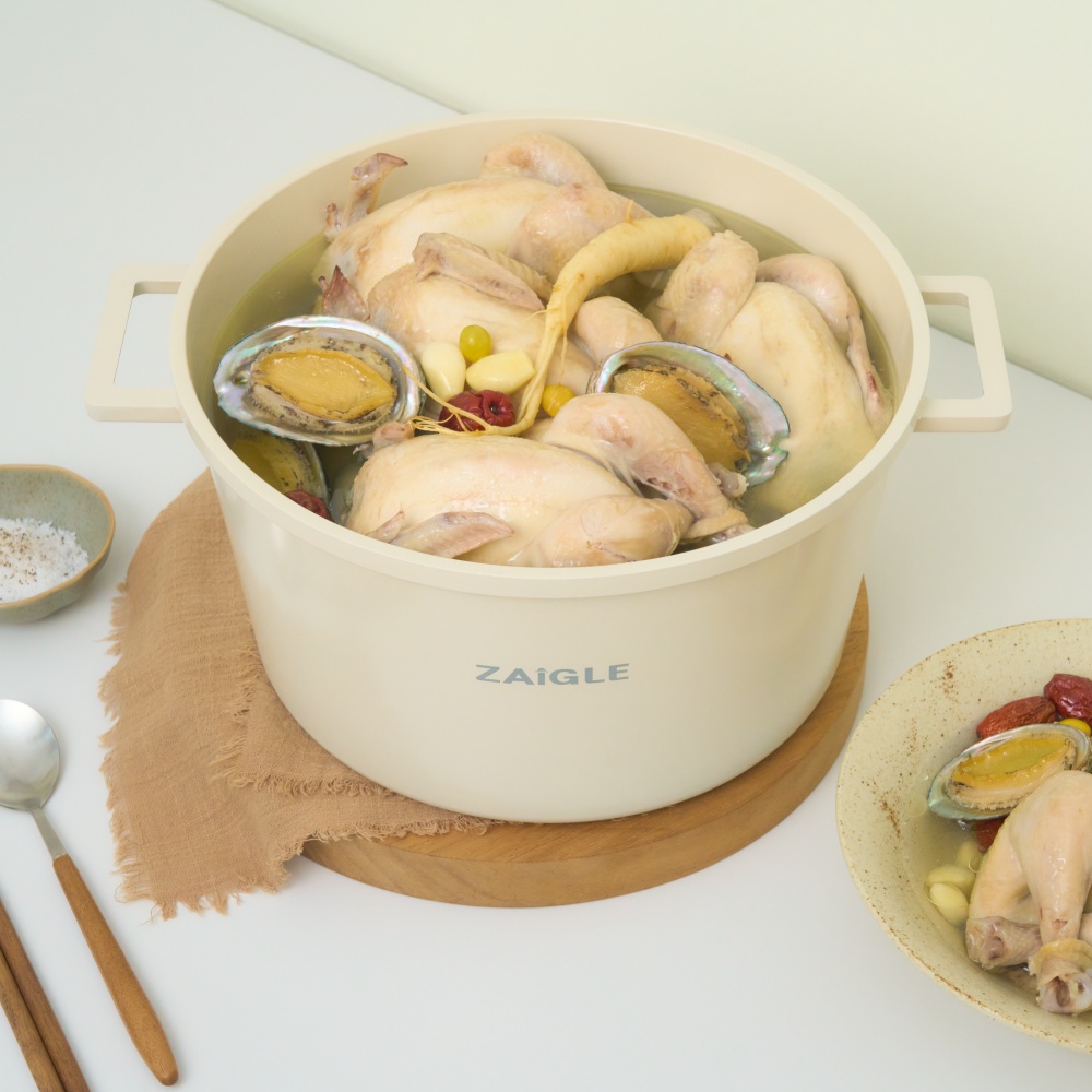 자이글 블룸 인덕션겸용 국산 양수냄비 28cm, 아이보리