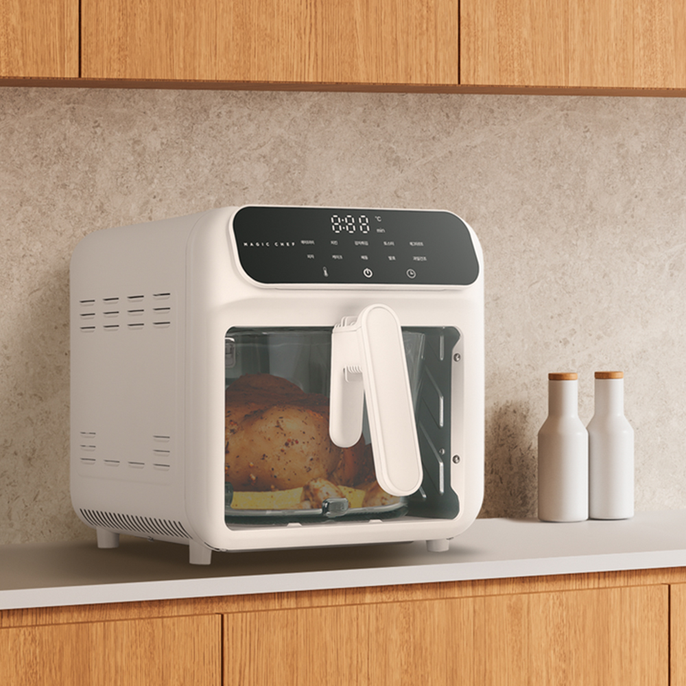 매직쉐프 유리 글라스 에어프라이어 MAF-K5500W 대용량 가정용 바스켓