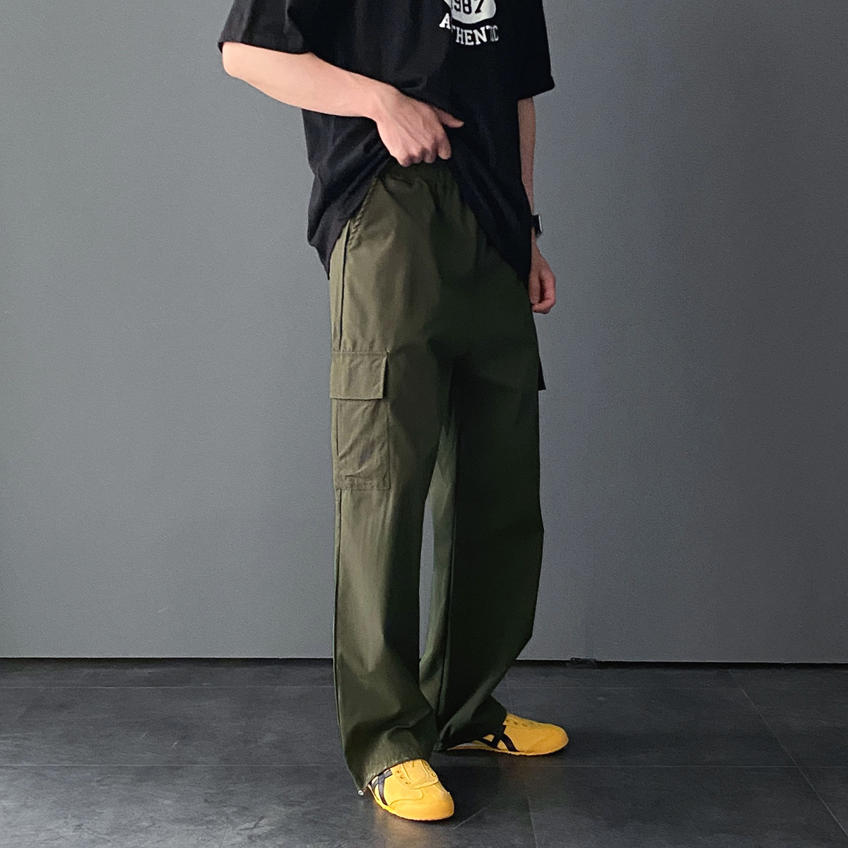 남자카고바지 건빵바지 남자와이드팬츠 - 상품 이미지