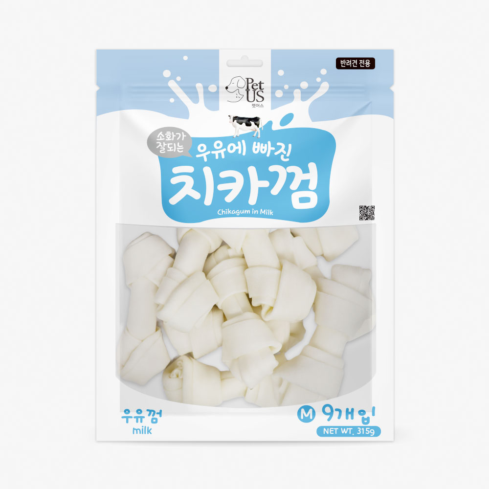 펫어스 치카 강아지양치껌 강아지스틱 오래먹는간식 순수우유껌, M(중형), 9개