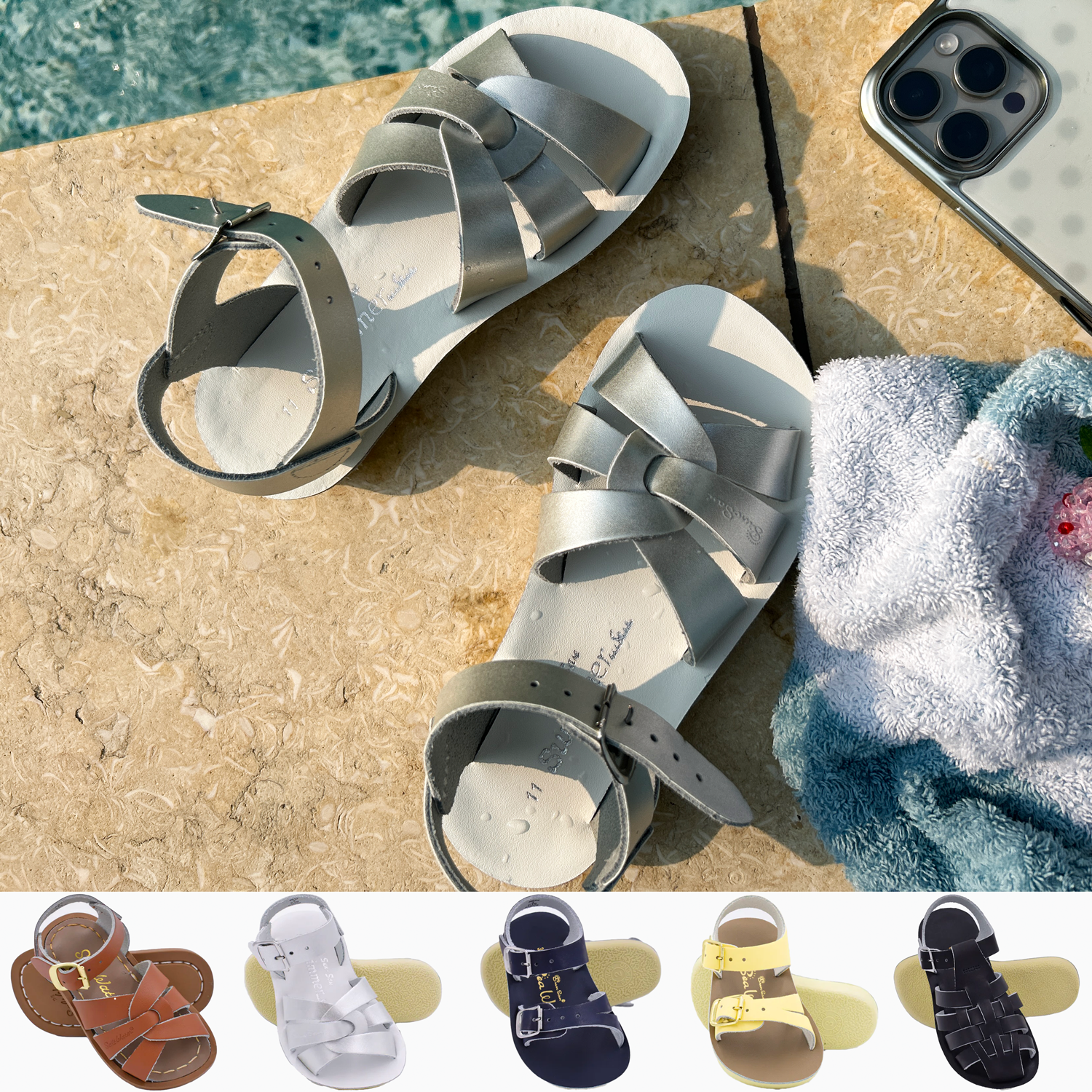 솔트워터 키즈 샌들 탄 130-220mm 전사이즈