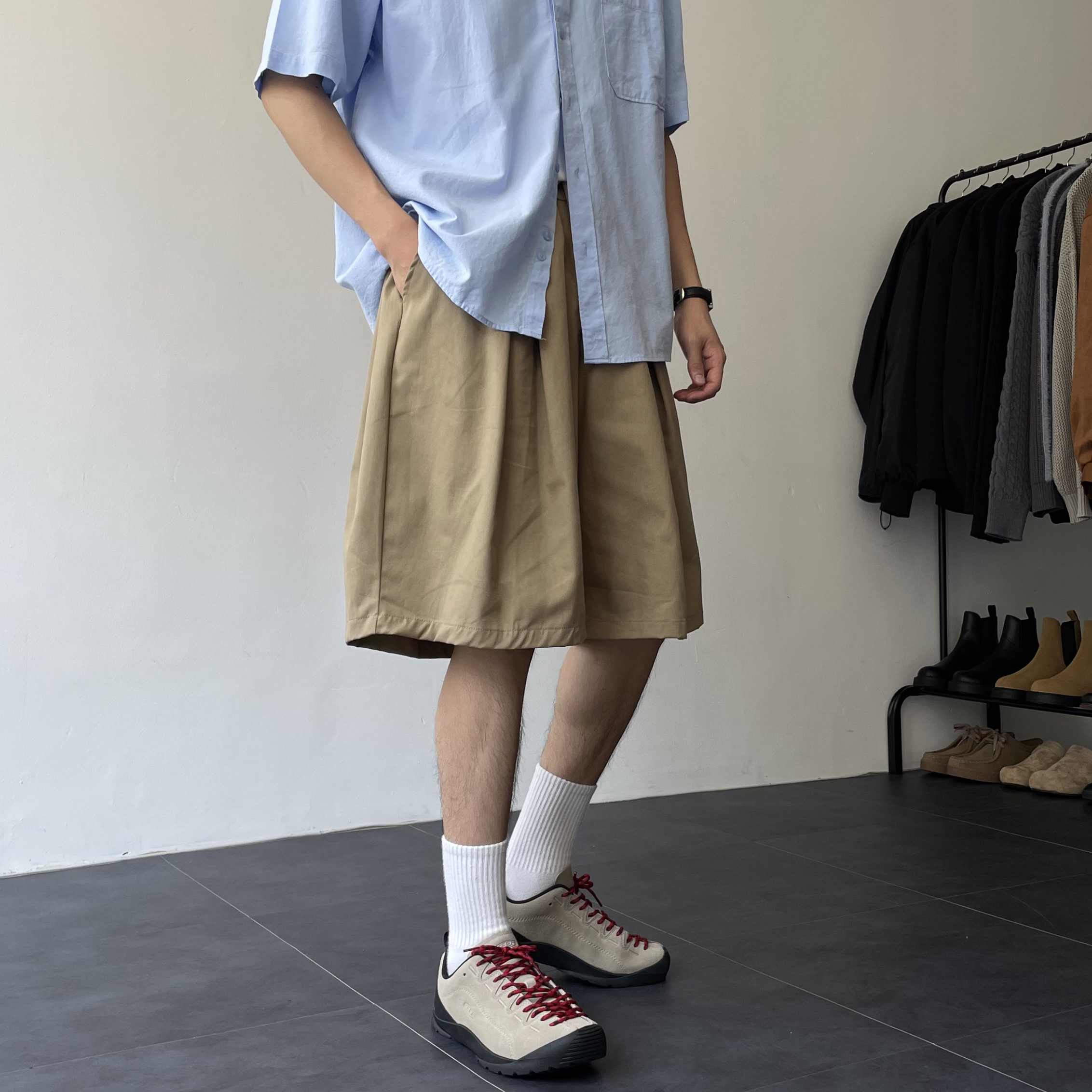 남자버뮤다팬츠 벌룬팬츠 남자면반바지 - 상품 이미지