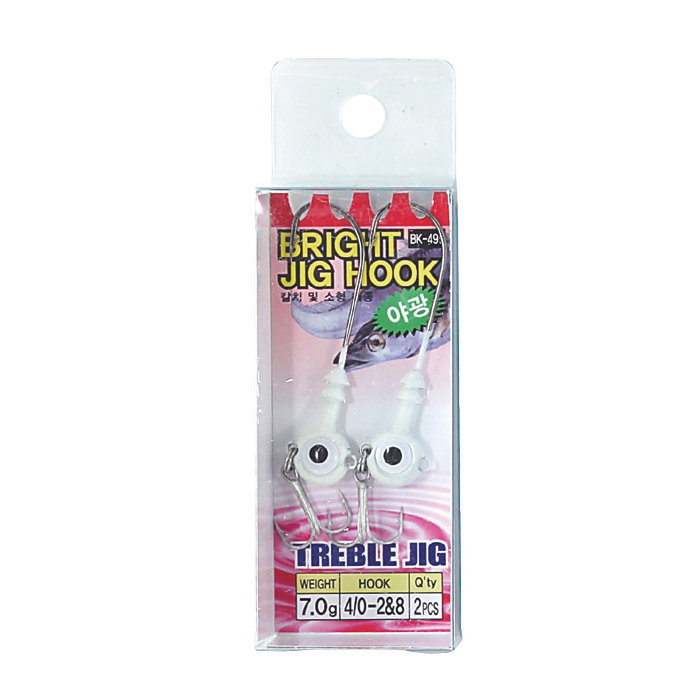 백경조침 BK-495 트리블 브라이트지그 (웜장착용) 풀치 갈치 7g, 야광 - 상세 이미지 3