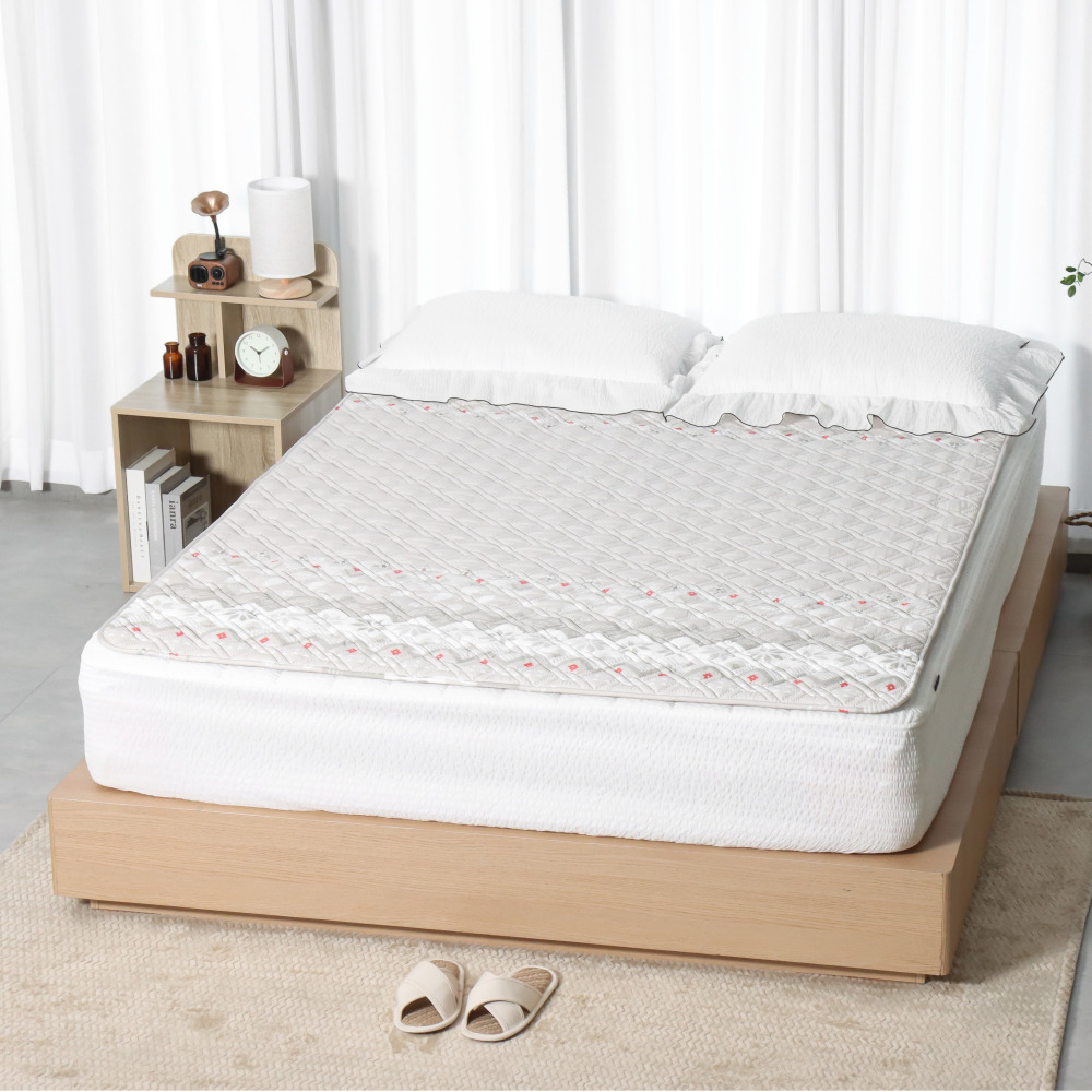 몽비오스 카본 탄소매트 전기매트 전자파없는 그래핀 온열매트 침대 전기장판 싱글, 100x200cm, 소프트 베이지