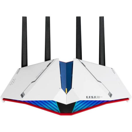 [해외]ASUS RT-AX82U AX5400 듀얼 밴드 WiFi 6 게이밍 라우터 건담 에디션, 메시 WiFi, 평생 무료 인터넷 보안, 전용 포트, 모바일 게임 부스트, MU-M