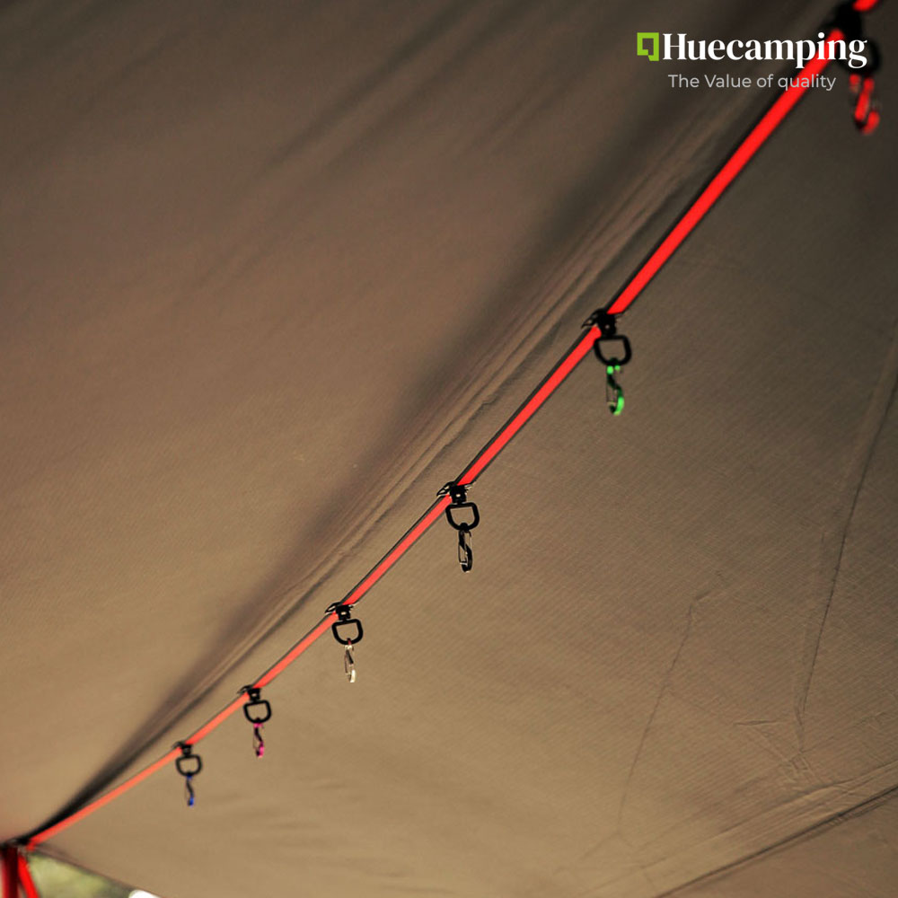 휴캠핑 자동 높이 조절식 데이지체인 타프 텐트 웨빙 빨래줄 랜턴 걸이