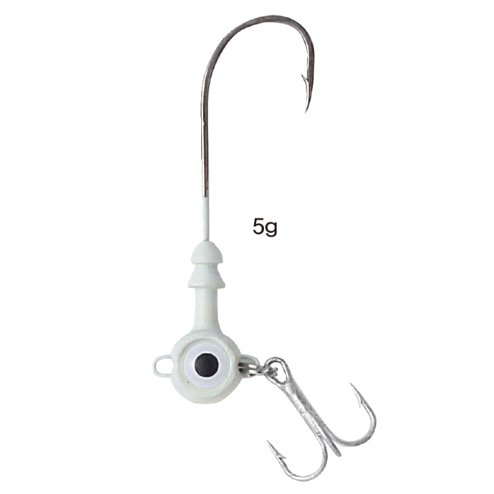 백경조침 BK-495 트리블 브라이트지그 (웜장착용) 풀치 갈치 5g, 야광 - 메인 이미지