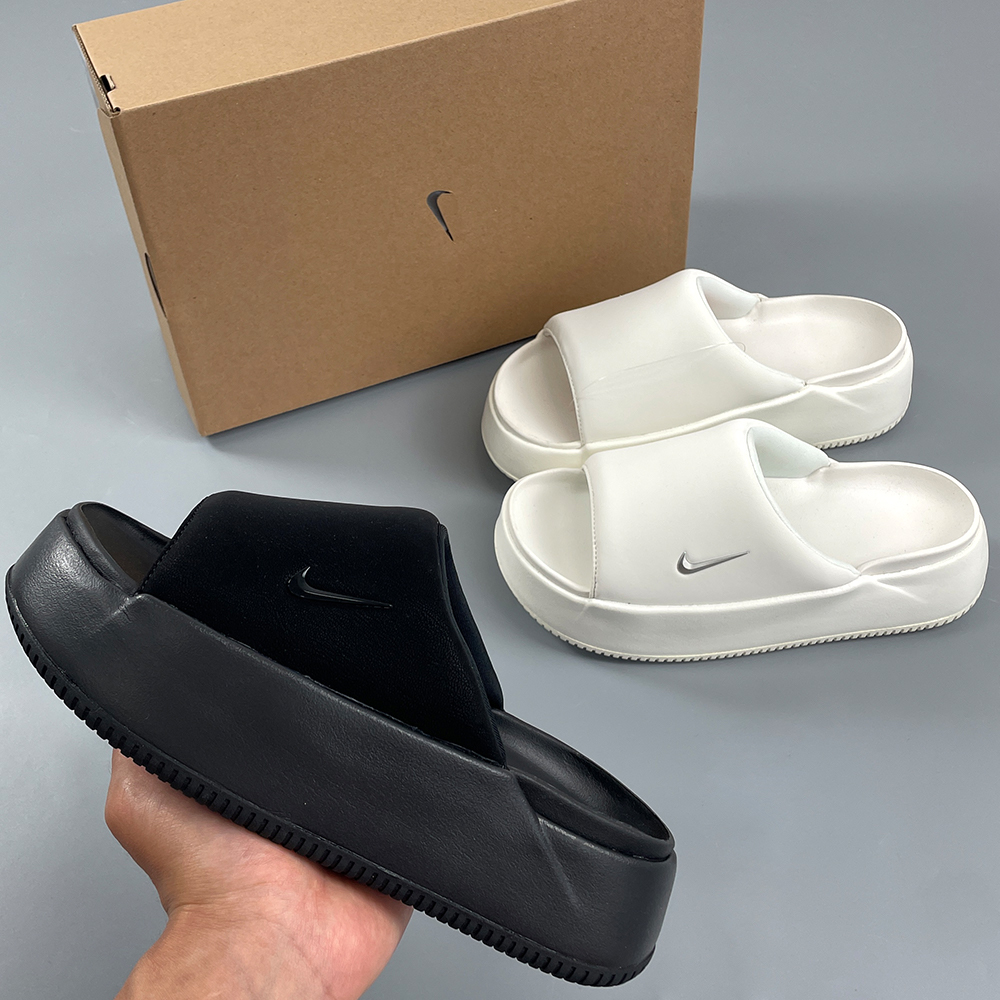 나이키 캄 엘리베이션 퍼 슬라이드 키높이 통굽 털 슬리퍼