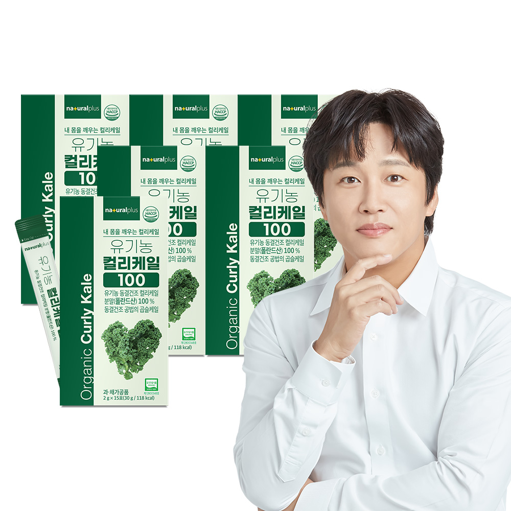 [총90포] 내츄럴플러스 차태현 유기농 컬리케일 100 폴란드산 동결건조 곱슬 15포, 6개 제품 이미지