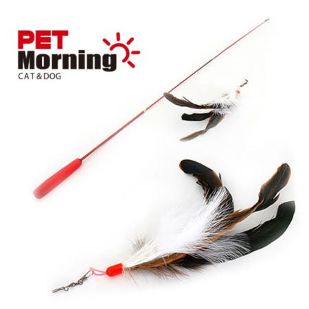 펫모닝 CT 902 플라잉캣 숫닭 낚시대 고양이 낚시대 장난감 쥐돌이 운동